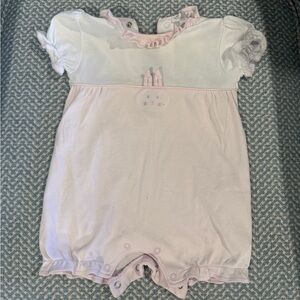 Kissy Kissy Pink and White Baby Romper